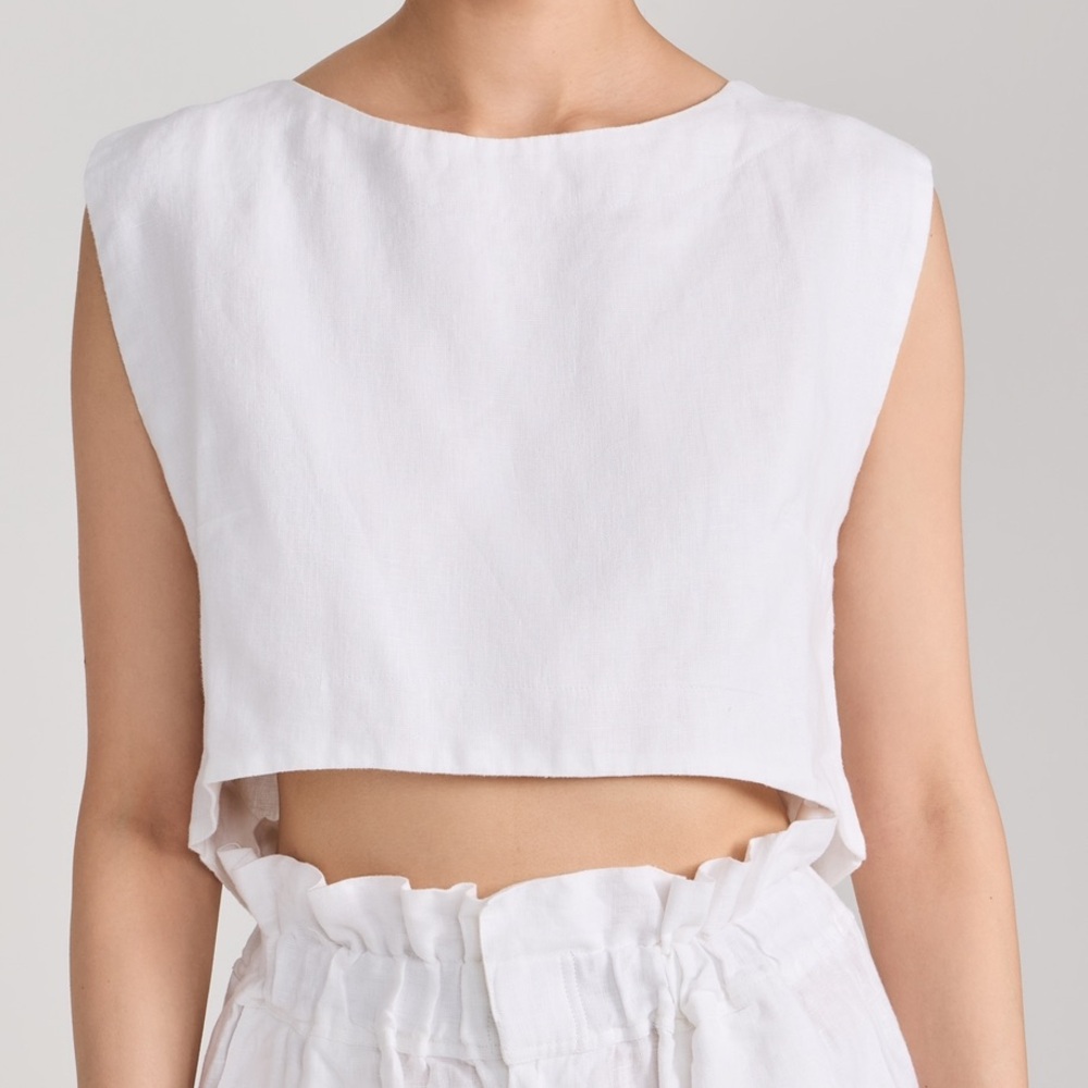 Posse Martina Cream Sleeveless Cropped Tank Top Sz. XS